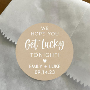 Sticker Rond Ticket Personnalisé Kraft Mariage Loterie Favorise