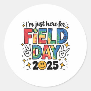 Sticker Rond Tie Dye juste ici pour la journée de terrain 2025