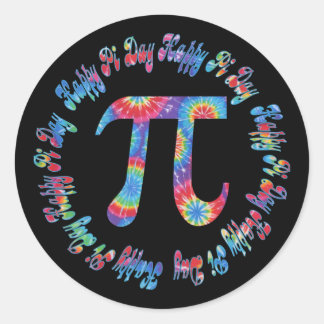 Sticker Rond Tie Dye Pi Day Tee - shirts et cadeaux