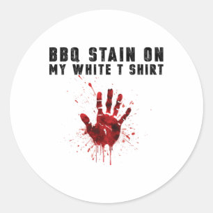 Sticker Rond Tige Barbecue Sur Mon Blanc