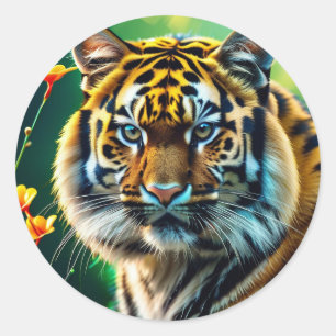 Sticker Rond Tiger