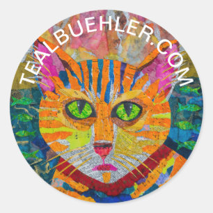 Sticker Rond Tiger Chat