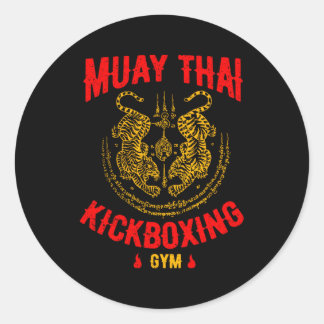 Sticker Rond Tiger Muay Thai Kickboxing Gym Formation Mixed mar