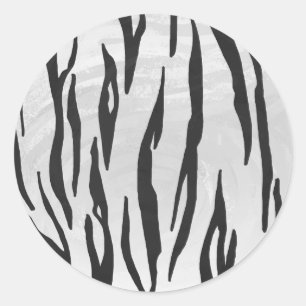 Sticker Rond Tiger noir et blanc