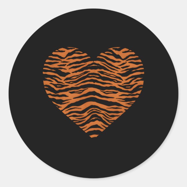 Sticker Rond Tiger Stripe He Big Cat Safari animal (Devant)