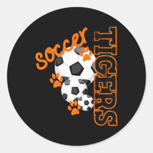 Sticker Rond Tigers Soccer Ll Footll Masque Empreintes De Patte