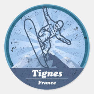 Sticker Rond Tignes Snowboard - Station de ski