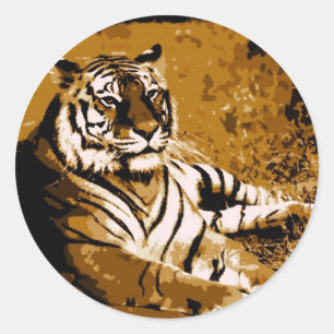 Sticker Rond Tigre