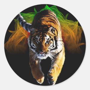 Sticker Rond Tigre