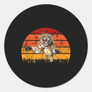 Sticker Rond Tigre, Asie Tigre Protection De l'environnement, T
