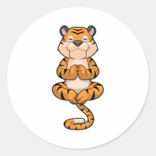Sticker Rond Tigre au Yoga Fitness