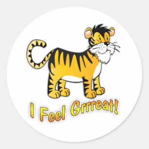 Sticker Rond Tigre d'autocollant de sac de la partie des