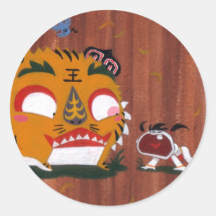 Sticker Rond Tigre d'automne