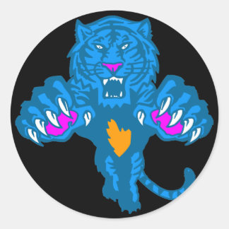 Sticker Rond Tigre de Corey Tiger 80s Vintage à pompage