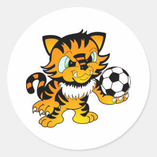 Sticker Rond Tigre de football