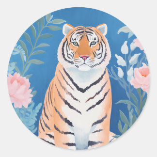 Sticker Rond Tigre de jardin
