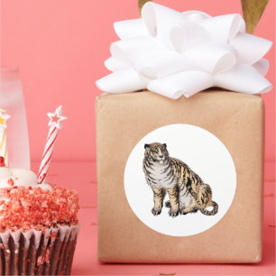 Sticker Rond Tigre de Kono Bairei (1844-1895).