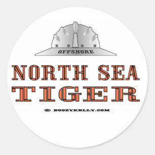 Sticker Rond Tigre de la Mer du Nord, en mer, pétrole, gaz,