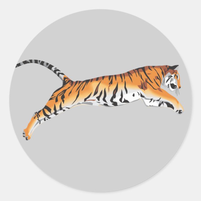 Sticker Rond Tigre de levage (Devant)