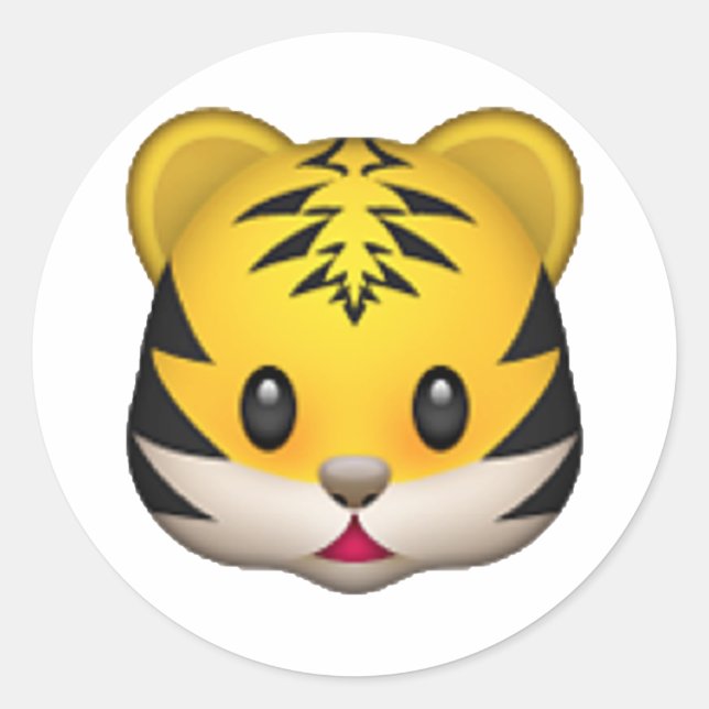 Sticker Rond Tigre - Emoji (Devant)