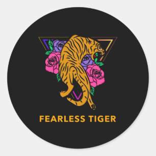 Sticker Rond Tigre sans peur