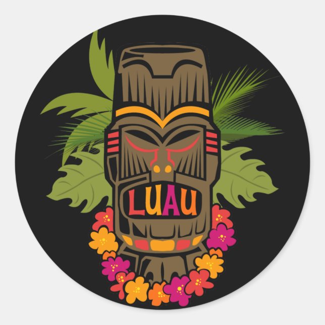 Sticker Rond Tiki Luau (Devant)