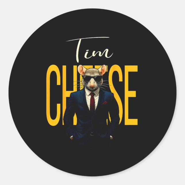 Sticker Rond Tim Cheese - Drôle d'agent secret Souris Brainrot  (Devant)