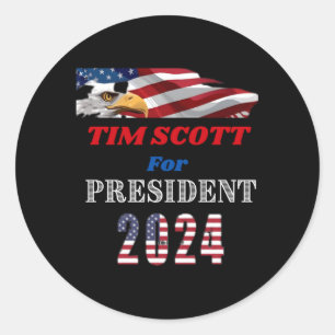 Sticker Rond Tim Scott Pour Président Républicain Politique Can
