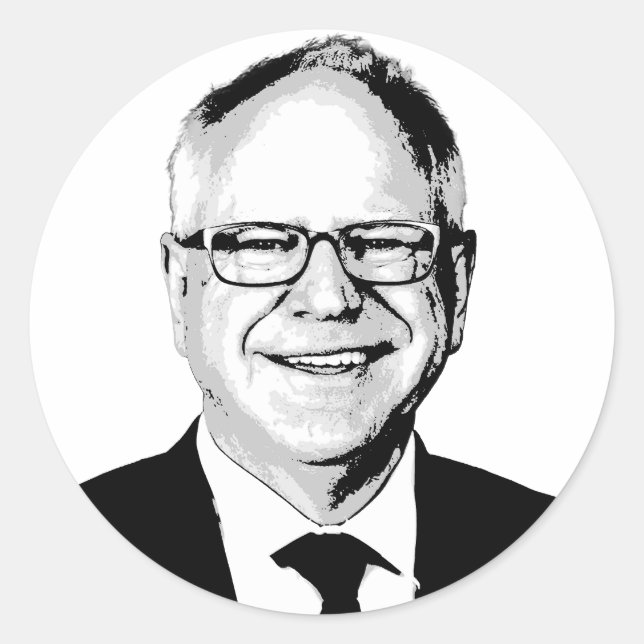 Sticker Rond Tim Walz (Devant)