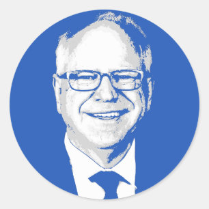 Sticker Rond Tim Walz