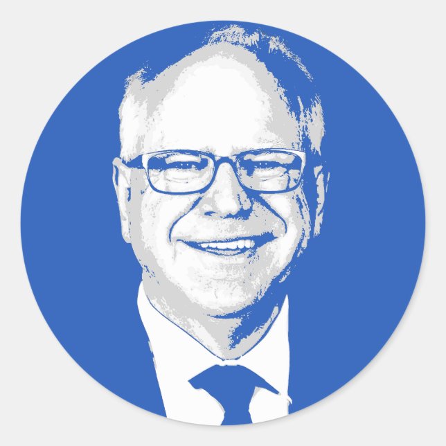 Sticker Rond Tim Walz (Devant)