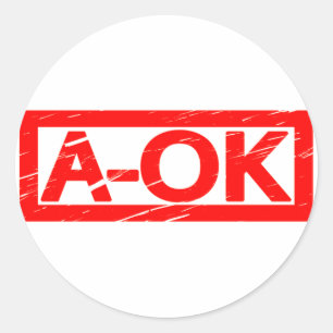 Sticker Rond Timbre A-OK