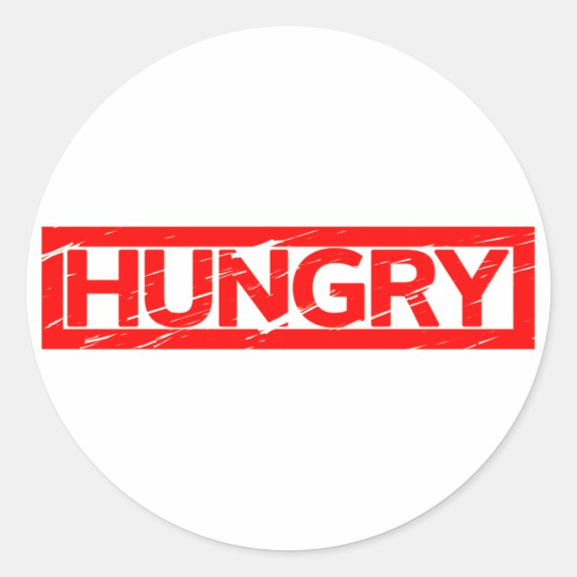Sticker Rond Timbre affamé (Devant)