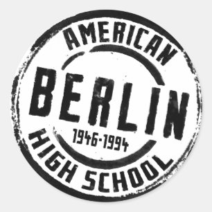 Sticker Rond Timbre américain A004 de lycée de Berlin