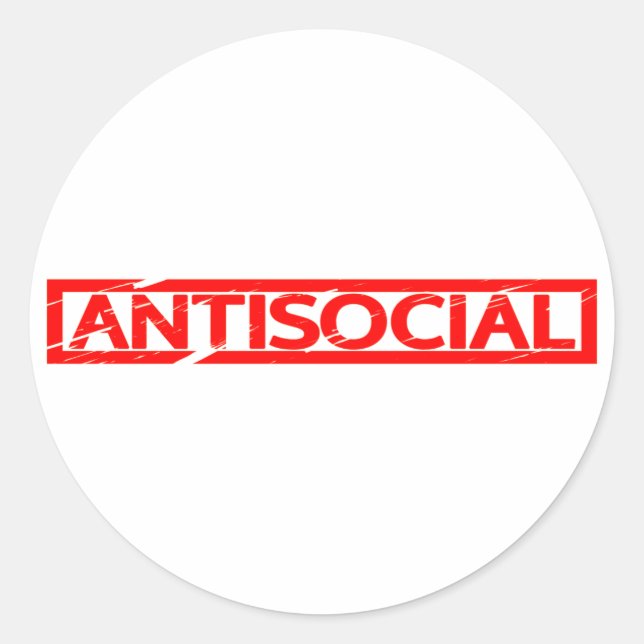 Sticker Rond Timbre antisocial (Devant)