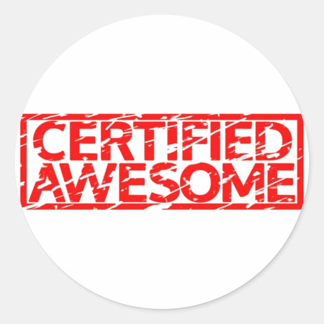 Sticker Rond Timbre Awesome Certifié (Devant)