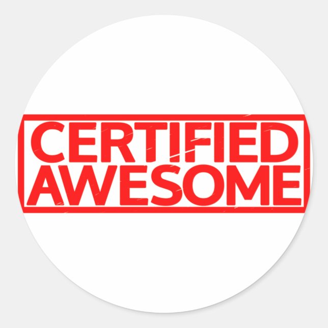 Sticker Rond Timbre Awesome Certifié (Devant)