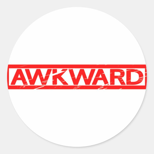 Sticker Rond Timbre Awkward (Devant)