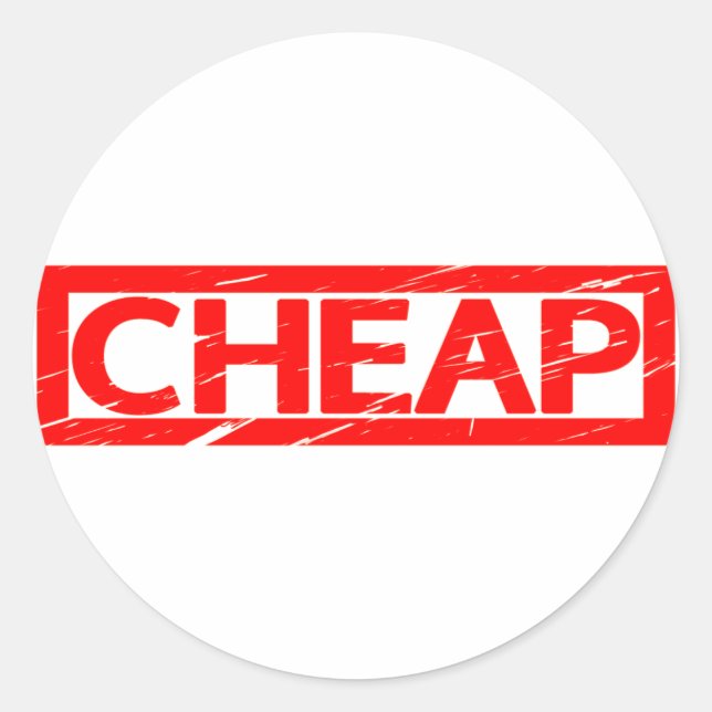 Sticker Rond Timbre bon marché (Devant)