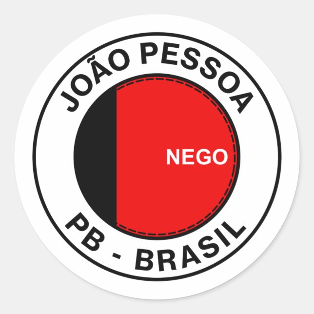 Sticker Rond Timbre Brasil Joao Pessoa Paraiba PB Bandeira (Devant)