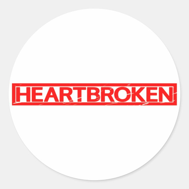 Sticker Rond Timbre brisé du coeur (Devant)
