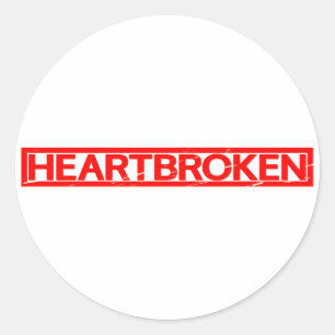 Sticker Rond Timbre brisé du coeur