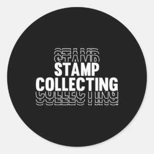 Sticker Rond Timbre Collecter l'oeil pour collectionneur Philat