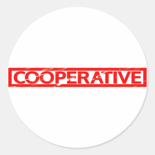 Sticker Rond Timbre coopératif (Devant)