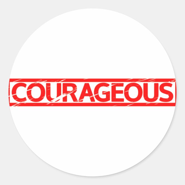 Sticker Rond Timbre courageux (Devant)