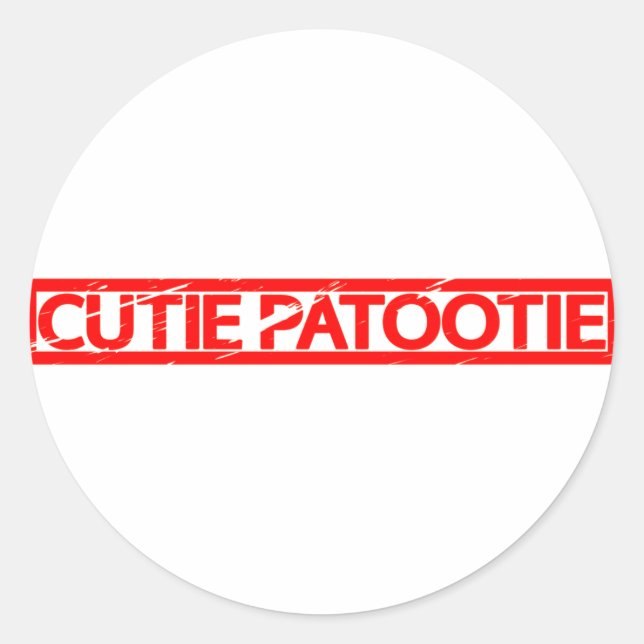 Sticker Rond Timbre Cutie Patootie (Devant)