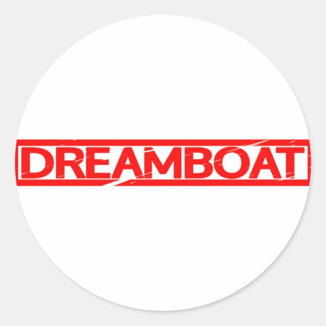 Sticker Rond Timbre de bateau de rêve (Devant)