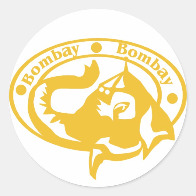Sticker Rond Timbre de Bombay (Devant)