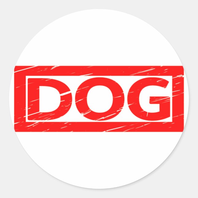 Sticker Rond Timbre de chien (Devant)