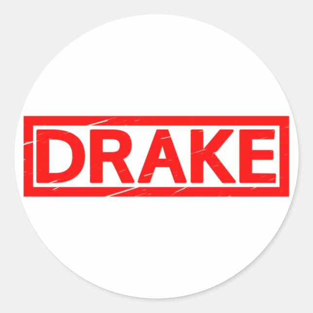 Sticker Rond Timbre de Drake (Devant)